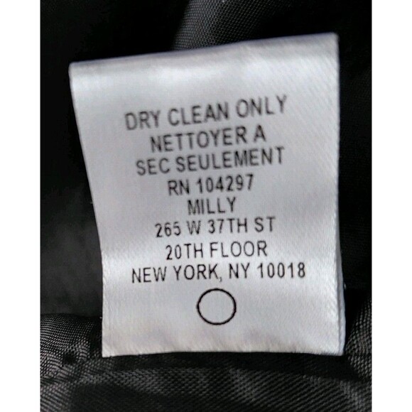 Milly Of New York Black/Multicolor Silk  Print Lined Dress W/Ribbon Detail Sz 6 - Picture 11 of 11